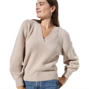 The Reset Women's V-Neck Sweater in Beige